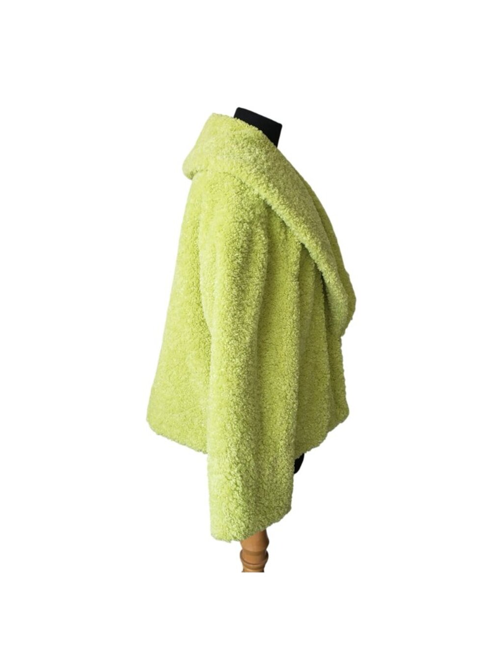 Alice + Olivia $495 Ora Faux Fur Teddy Coat Lime Green Fuzzy Maximalist Jacket - Picture 3 of 11